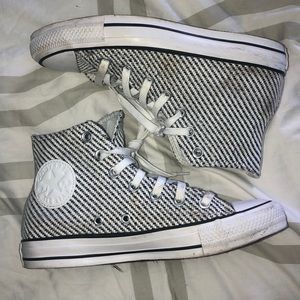 Striped high top converse
